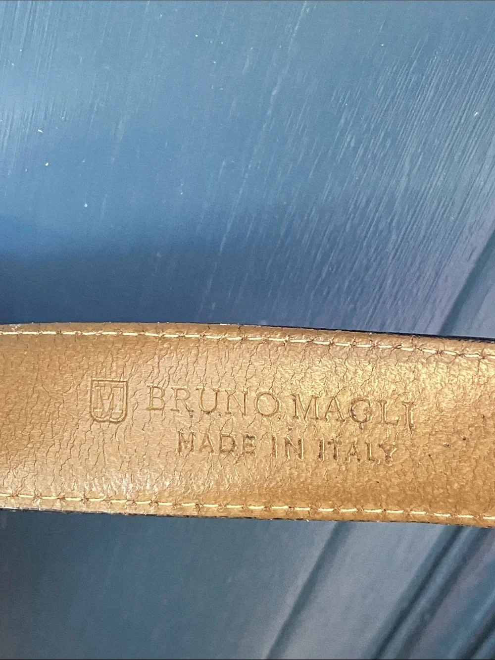 Bruno Magli Black Leather Belt  with Silver tone brass buckle  Made in Italy